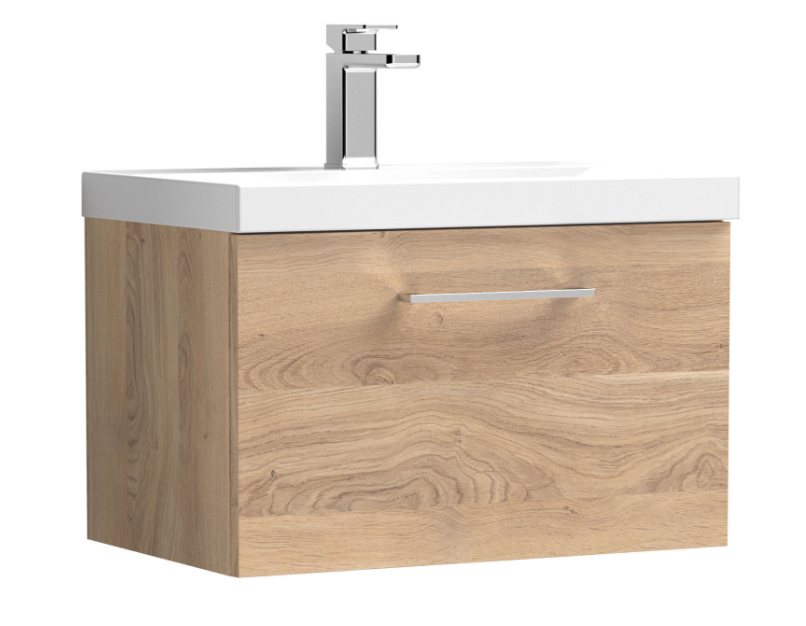 Nuie Arno 600/800mm 1 Drawer Wall Hung Basin Cabinet