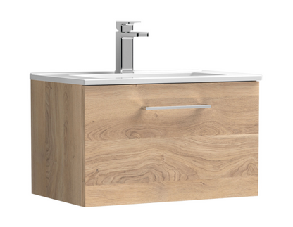 Nuie Arno 600/800mm 1 Drawer Wall Hung Basin Cabinet