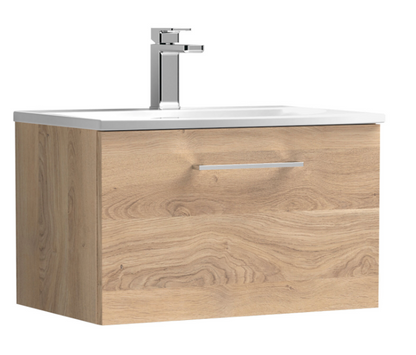 Nuie Arno 600/800mm 1 Drawer Wall Hung Basin Cabinet