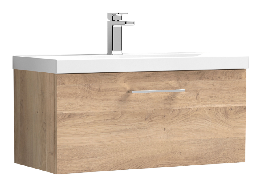 Nuie Arno 600/800mm 1 Drawer Wall Hung Basin Cabinet
