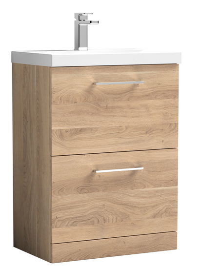 Nuie Arno 600/800mm 2 Drawer Floor Standing Basin Cabinet