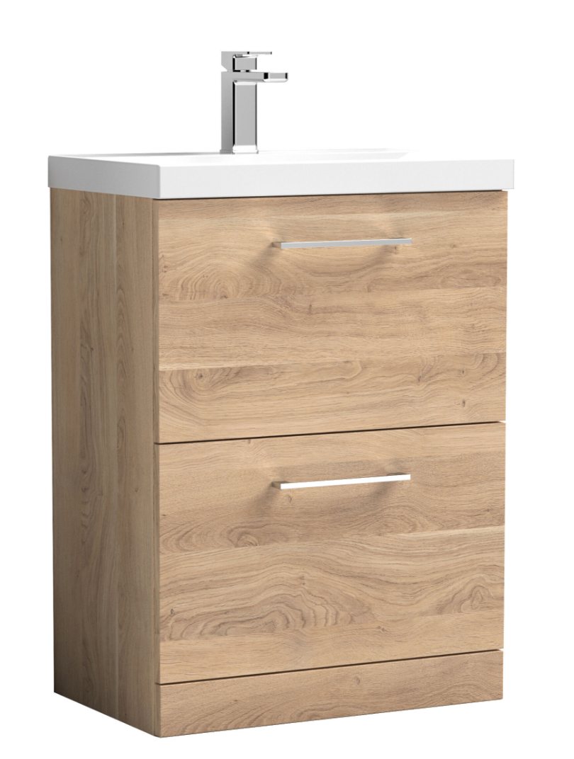 Nuie Arno 600/800mm 2 Drawer Floor Standing Basin Cabinet