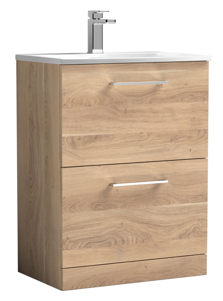 Nuie Arno 600/800mm 2 Drawer Floor Standing Basin Cabinet
