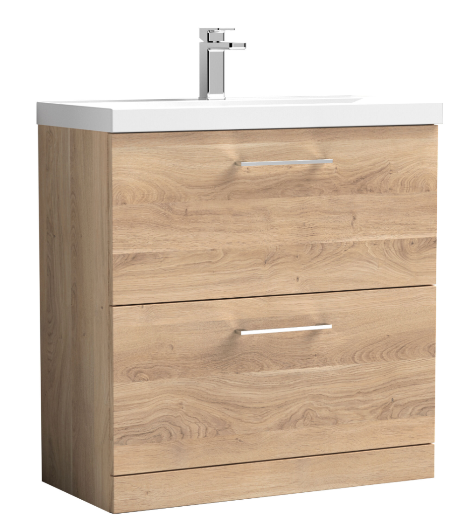 Nuie Arno 600/800mm 2 Drawer Floor Standing Basin Cabinet