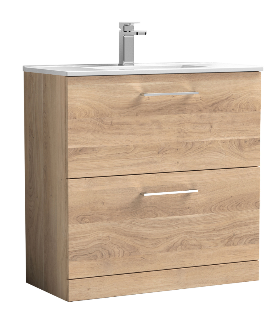 Nuie Arno 600/800mm 2 Drawer Floor Standing Basin Cabinet