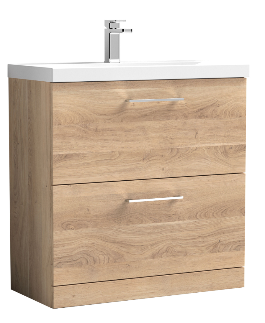 Nuie Arno 600/800mm 2 Drawer Floor Standing Basin Cabinet