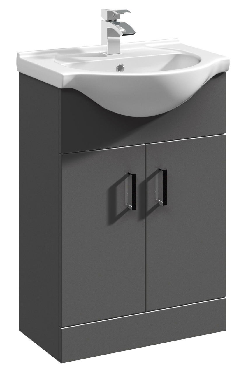 Nuie Axis Round Basin & Floor Standing Cabinets