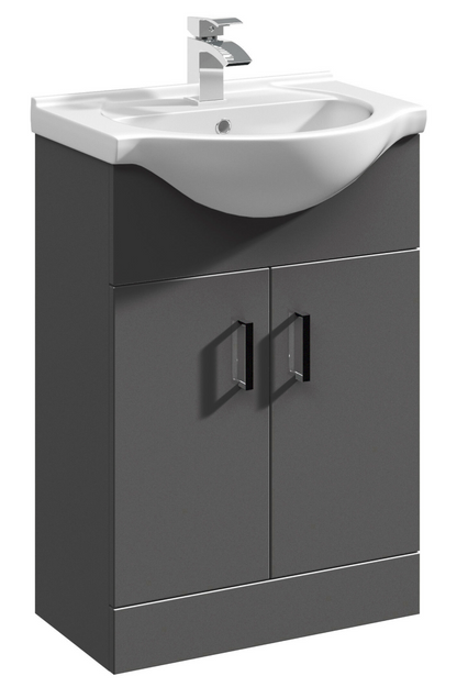 Nuie Axis Round Basin & Floor Standing Cabinets