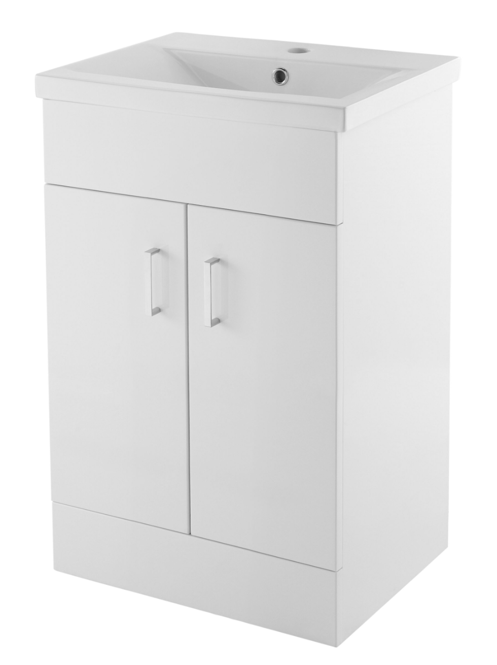 Nuie Turin 2 Door Unit & Basin Floor Standing Gloss White
