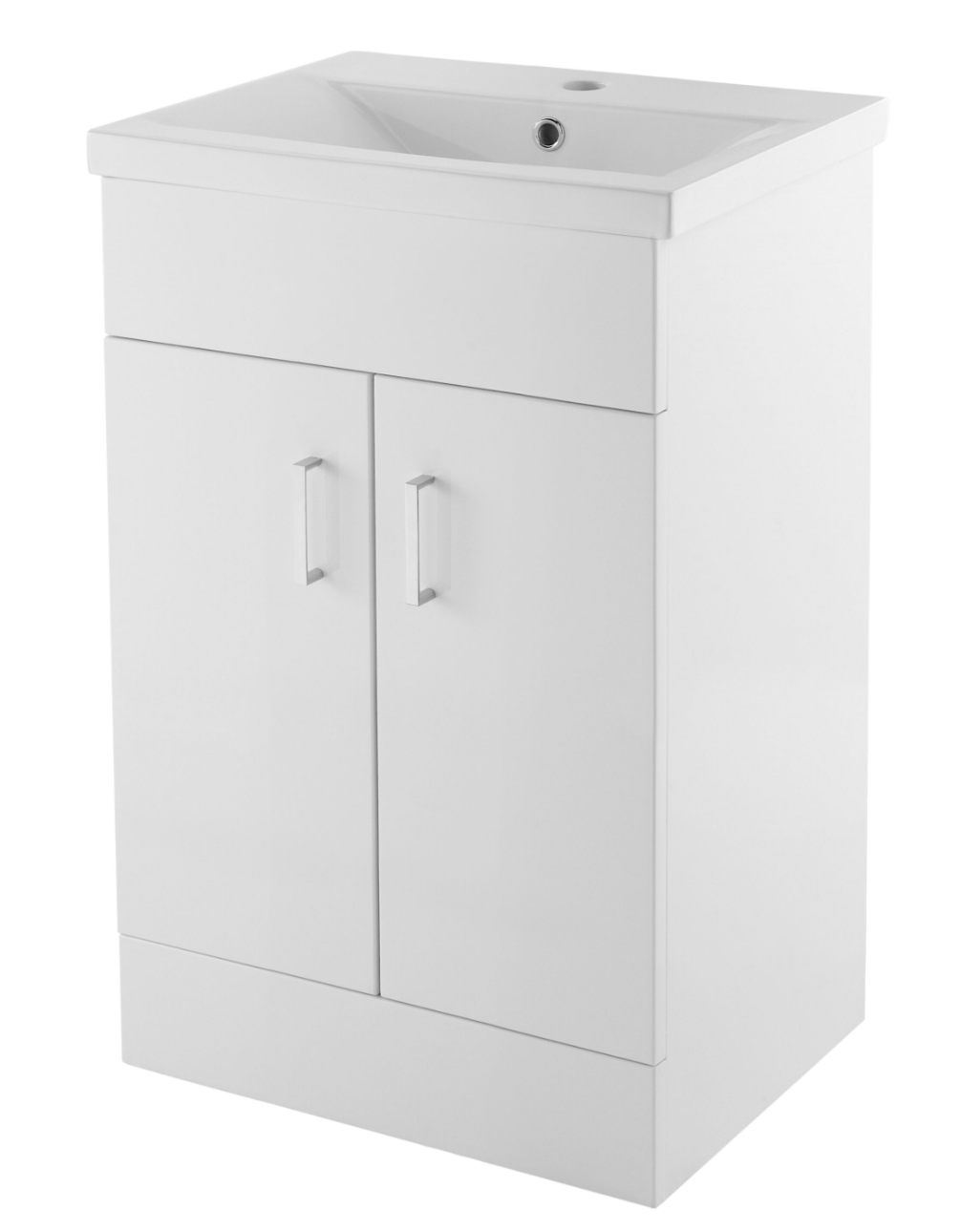 Nuie Turin 2 Door Unit & Basin Floor Standing Gloss White