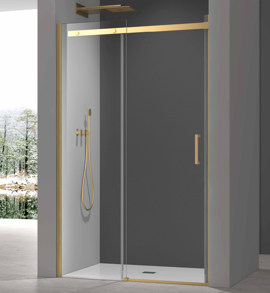 Alan T. Carr Elite 8mm Brushed Brass Sliding Door