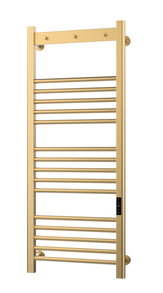 K Vit Toro Electric Towel Rail Brushed Brass