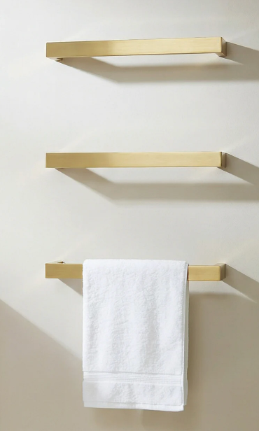 K Vit Singola 12V Electric Towel Rail Brushed Brass