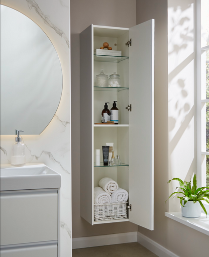 K Vit Moon Wall Mounted Tall Unit Matt White