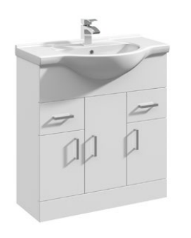 Alan T. Carr Classic Floor Standing Doors, Drawers Unit & Basin White