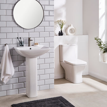 K Vit Primo Square Rimless Flush To Wall Pan, Cistern & Soft Close Seat