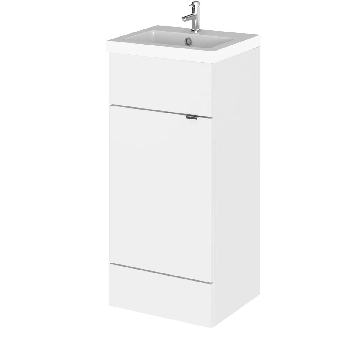 Fusion 400mm 1 Door Floor Standing Vanity Unit & Basin Full Depth