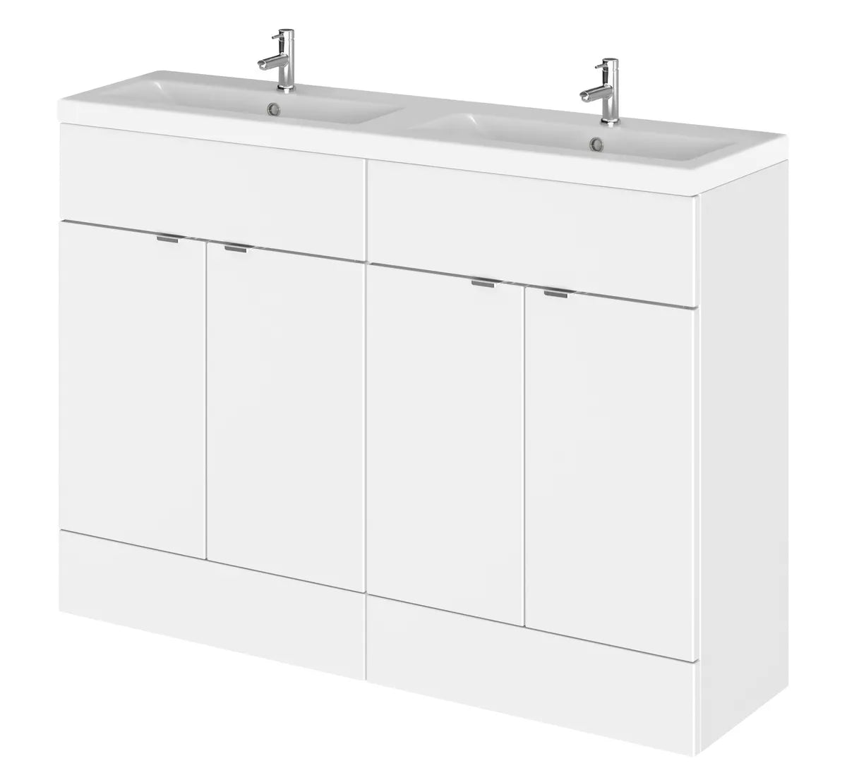 Fusion 1200mm 4 Door Floor Standing Vanity Unit & Twin Basin
