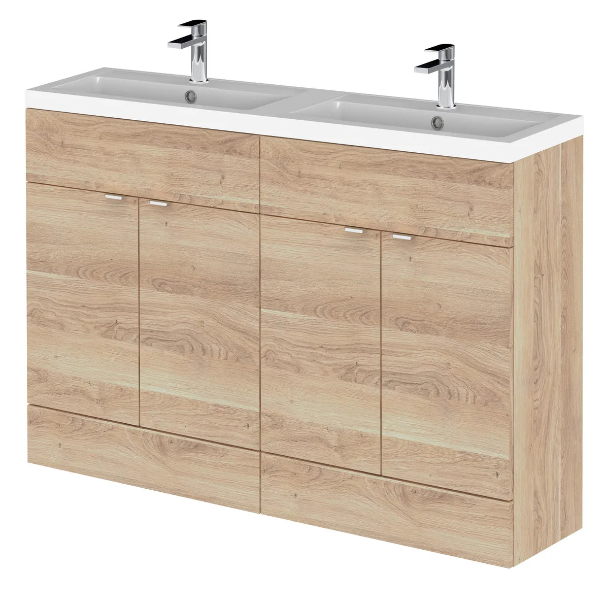 Fusion 1200mm 4 Door Floor Standing Vanity Unit & Twin Basin