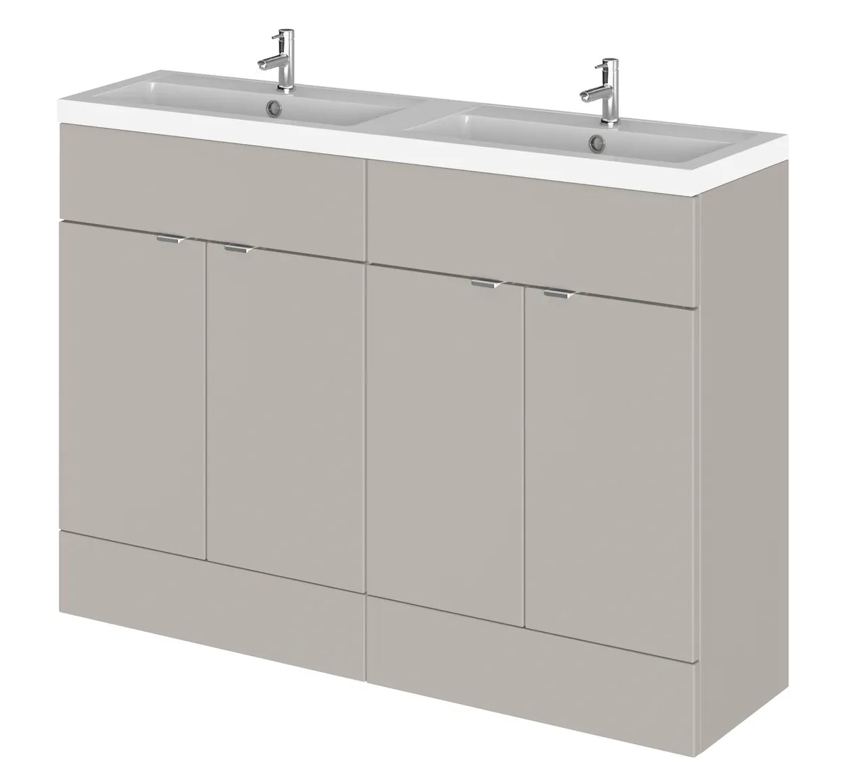 Fusion 1200mm 4 Door Floor Standing Vanity Unit & Twin Basin