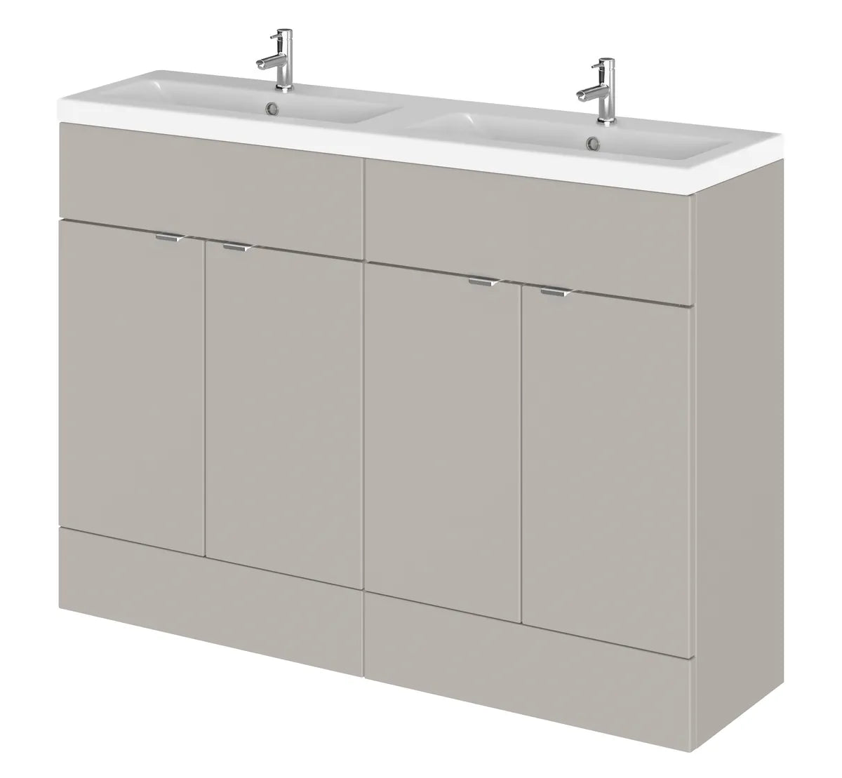 Fusion 1200mm 4 Door Floor Standing Vanity Unit & Twin Basin