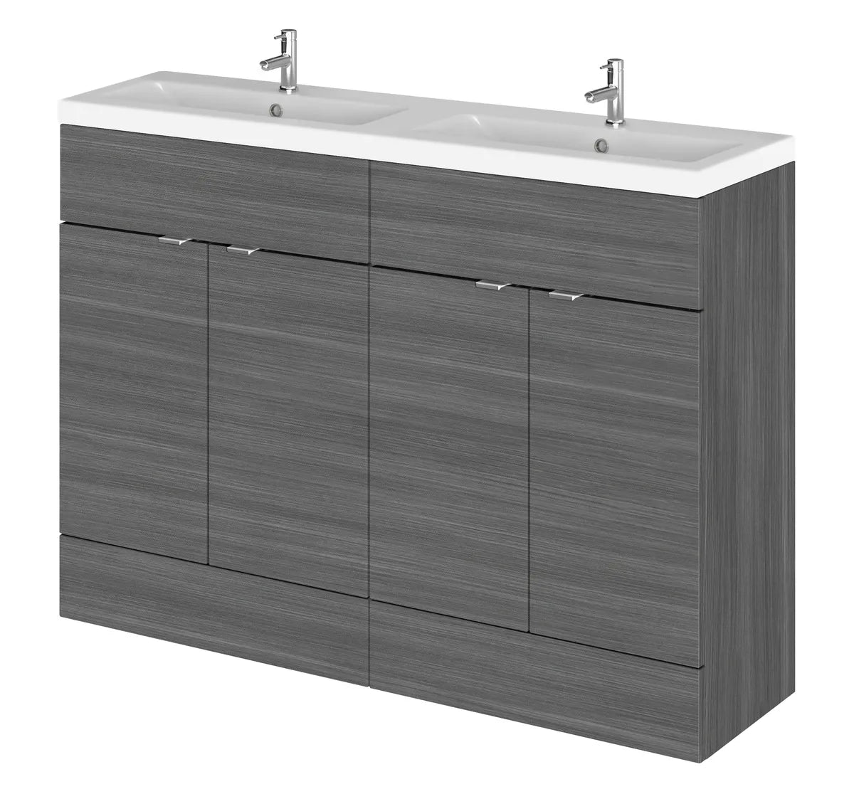 Fusion 1200mm 4 Door Floor Standing Vanity Unit & Twin Basin