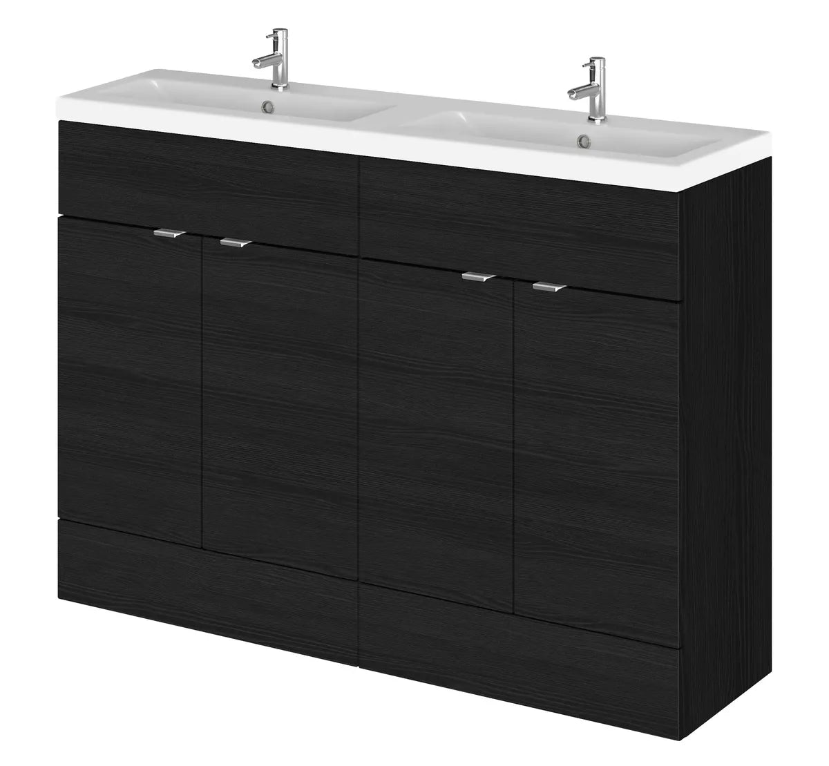 Fusion 1200mm 4 Door Floor Standing Vanity Unit & Twin Basin