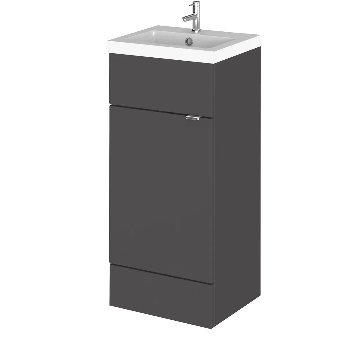 Fusion 400mm 1 Door Floor Standing Vanity Unit & Basin Full Depth