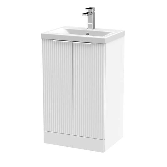 Fluted 500/600mm 2 Door floor Standing Vanity