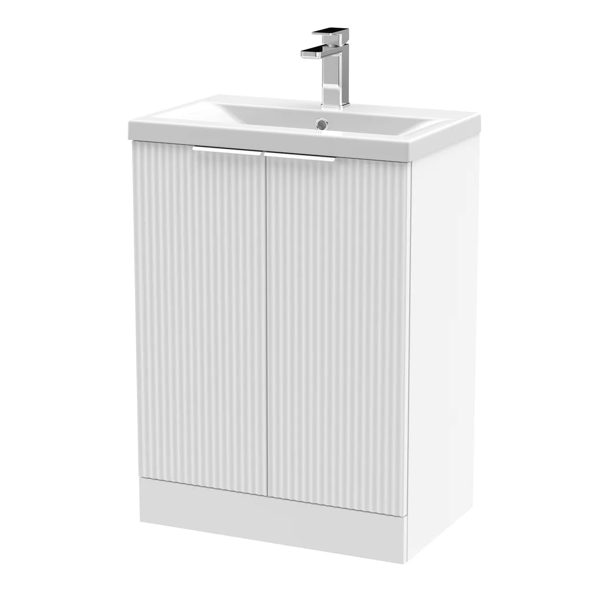 Fluted 500/600mm 2 Door floor Standing Vanity