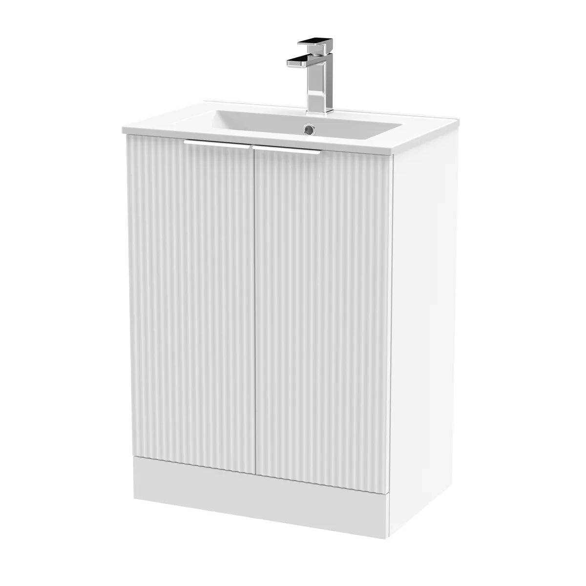 Fluted 500/600mm 2 Door floor Standing Vanity
