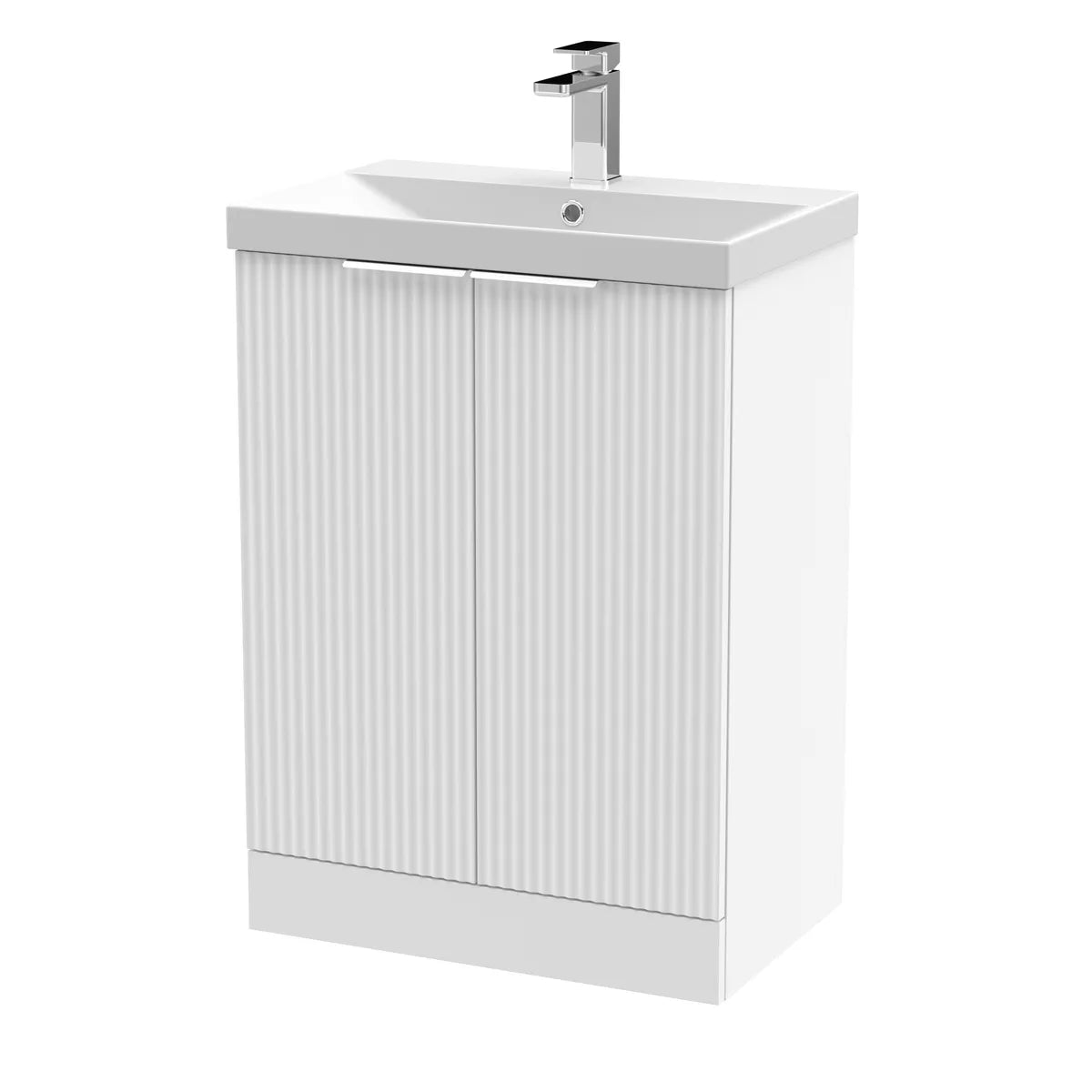 Fluted 500/600mm 2 Door floor Standing Vanity