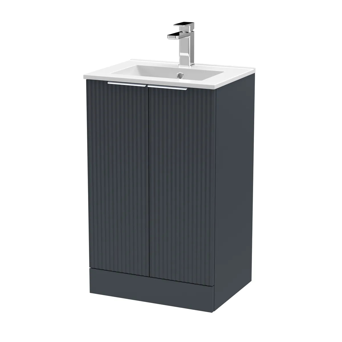 Fluted 500/600mm 2 Door floor Standing Vanity