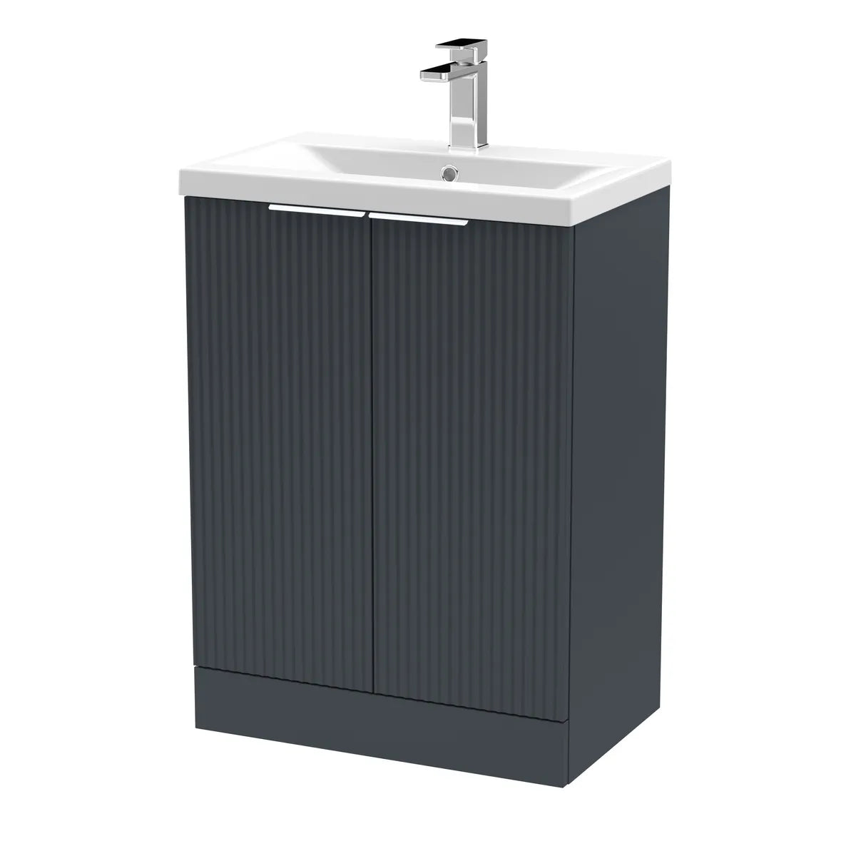 Fluted 500/600mm 2 Door floor Standing Vanity