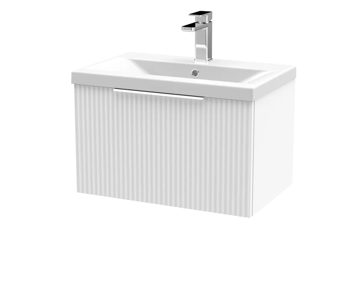 Fluted 500/600/800mm 1 Drawer Wall Hung Vanity