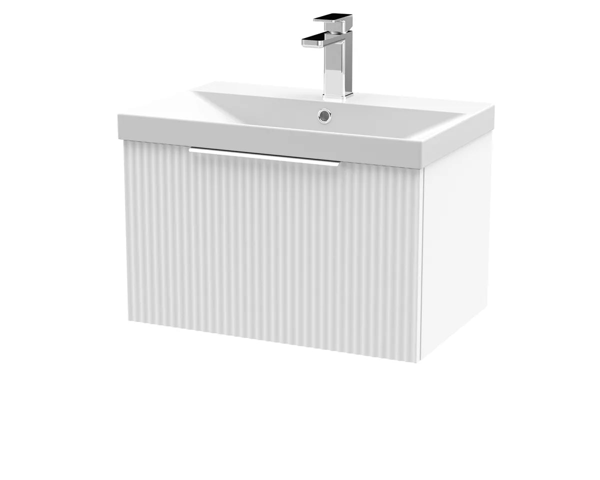 Fluted 500/600/800mm 1 Drawer Wall Hung Vanity