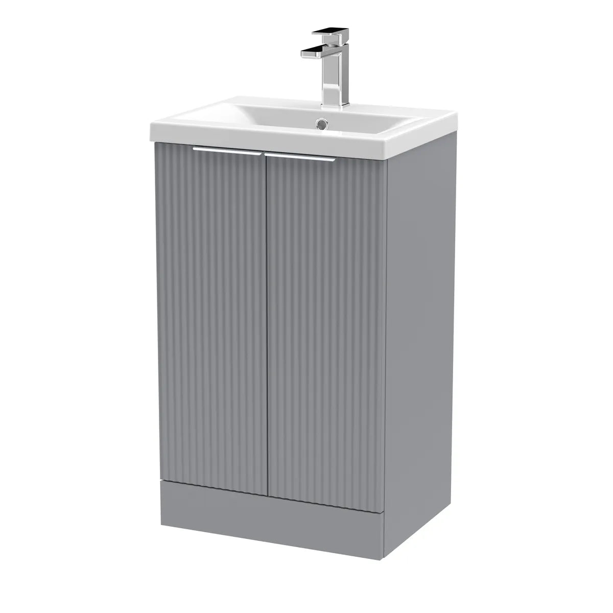 Fluted 500/600mm 2 Door floor Standing Vanity