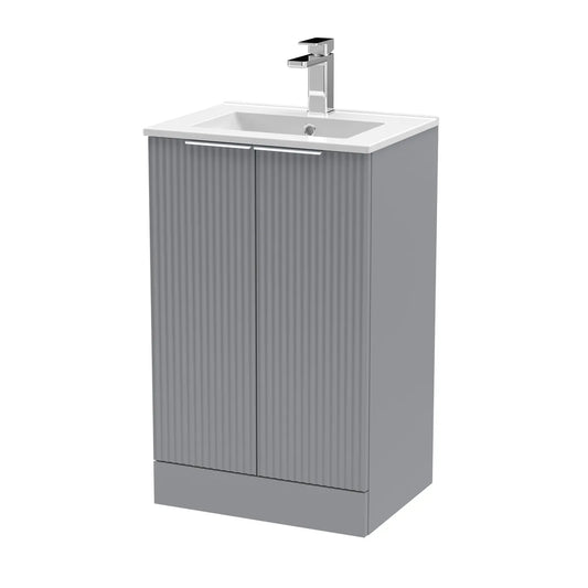 Fluted 500/600mm 2 Door floor Standing Vanity