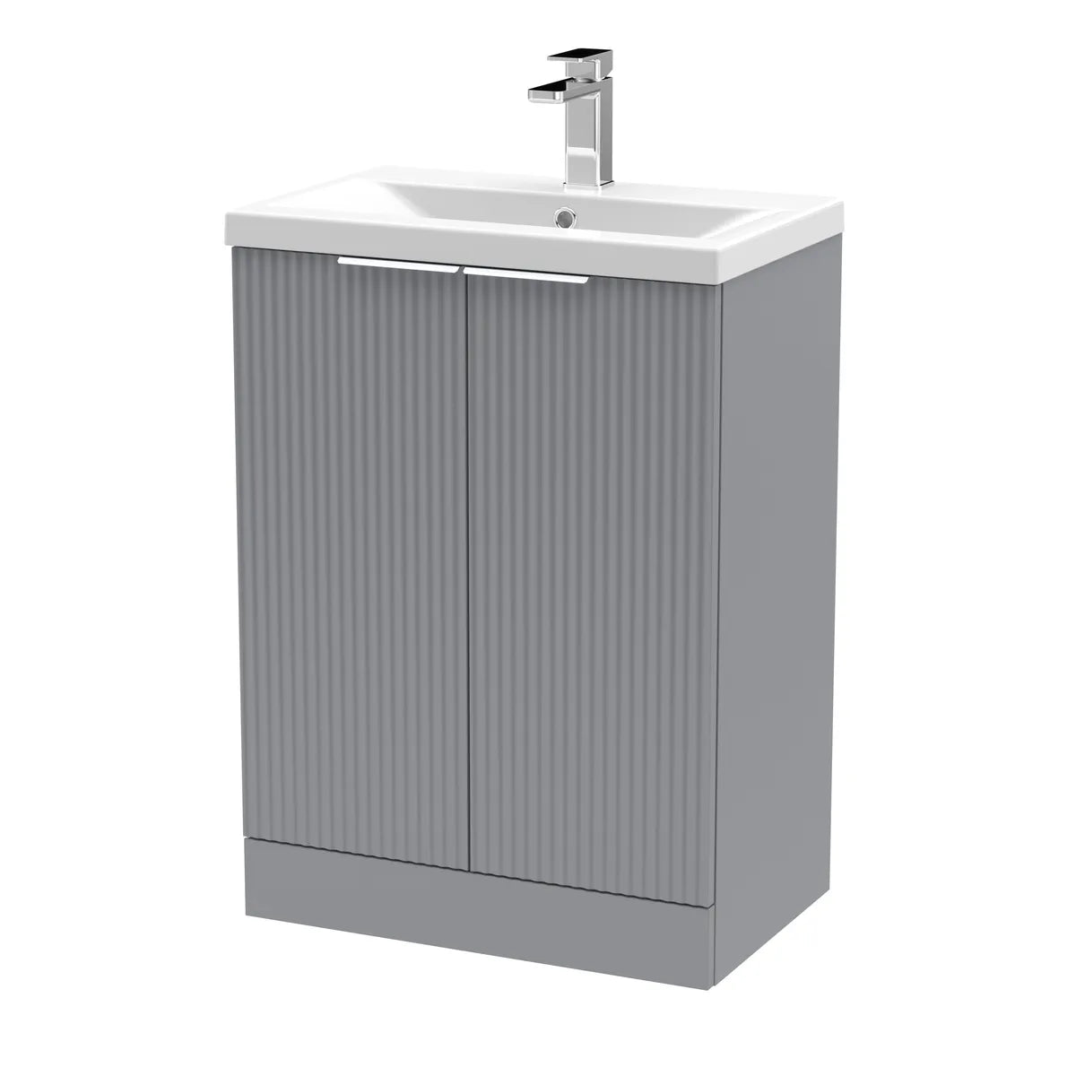 Fluted 500/600mm 2 Door floor Standing Vanity