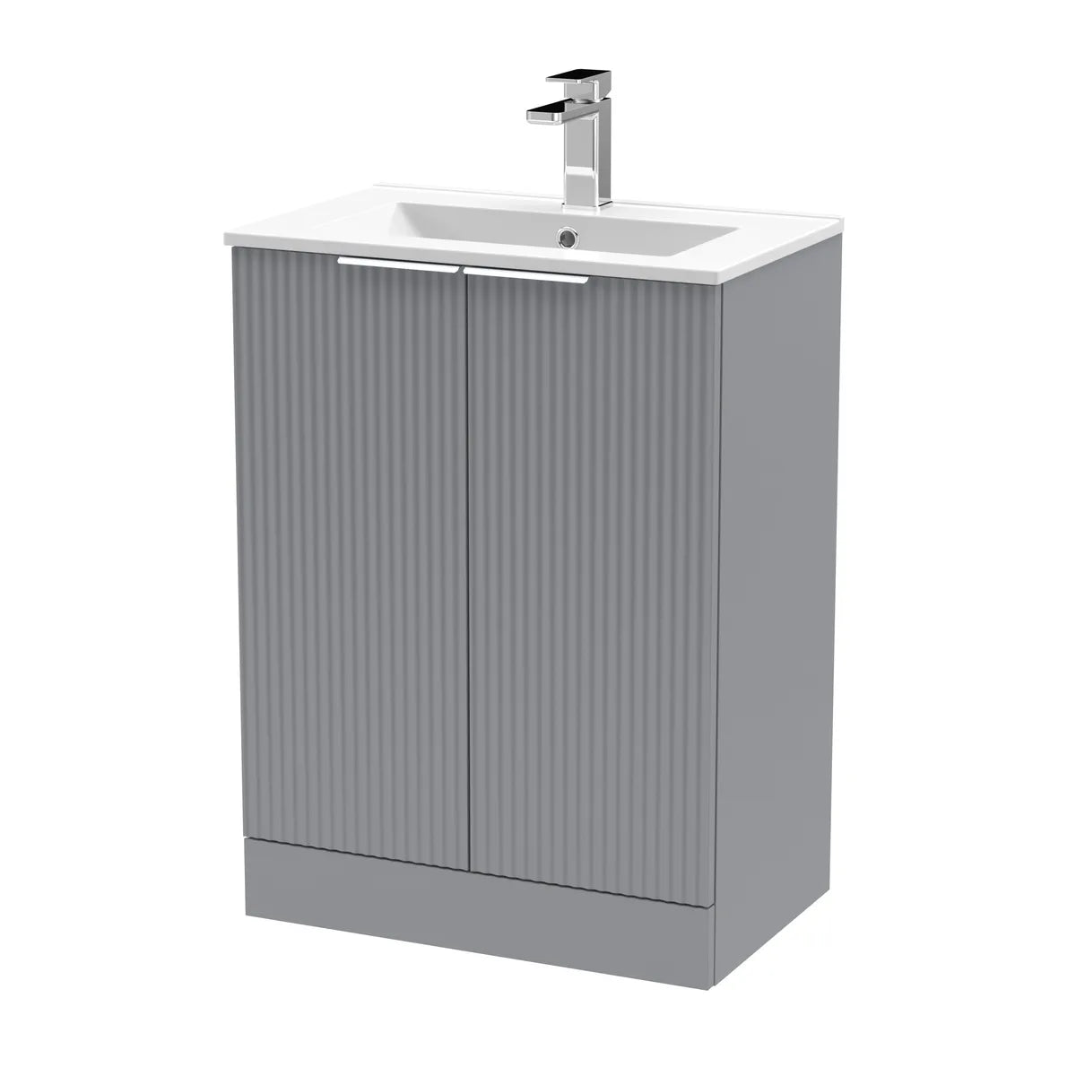 Fluted 500/600mm 2 Door floor Standing Vanity
