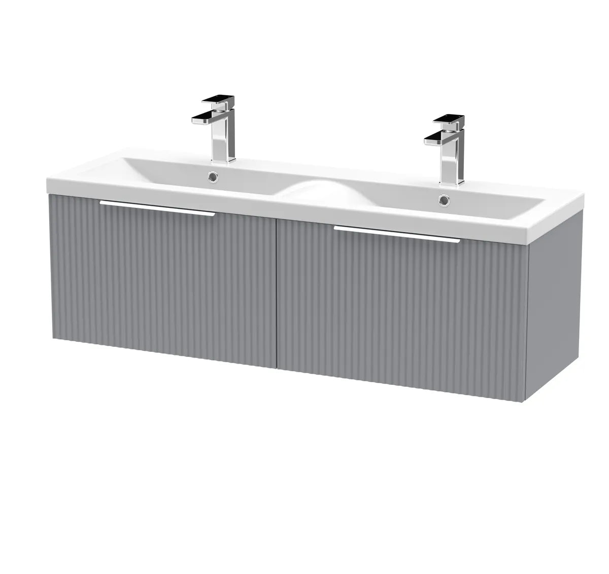 Fluted 1200mm 2/4 Drawer Wall Hung Twin Vanity