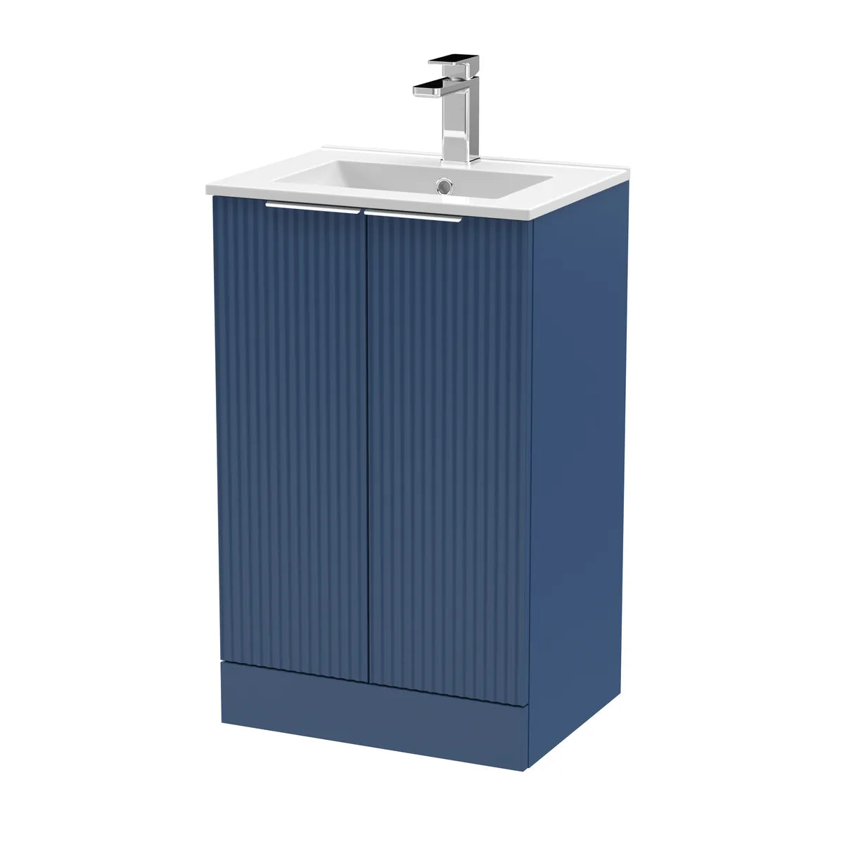 Fluted 500/600mm 2 Door floor Standing Vanity