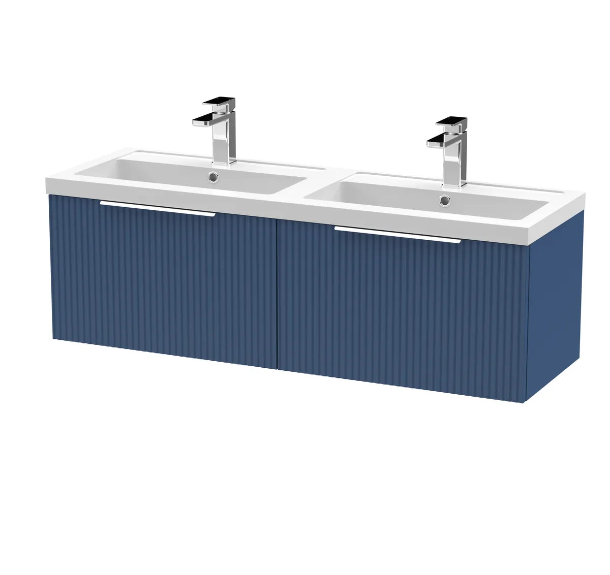 Fluted 1200mm 2/4 Drawer Wall Hung Twin Vanity