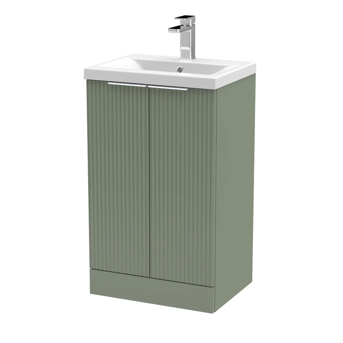 Fluted 500/600mm 2 Door floor Standing Vanity