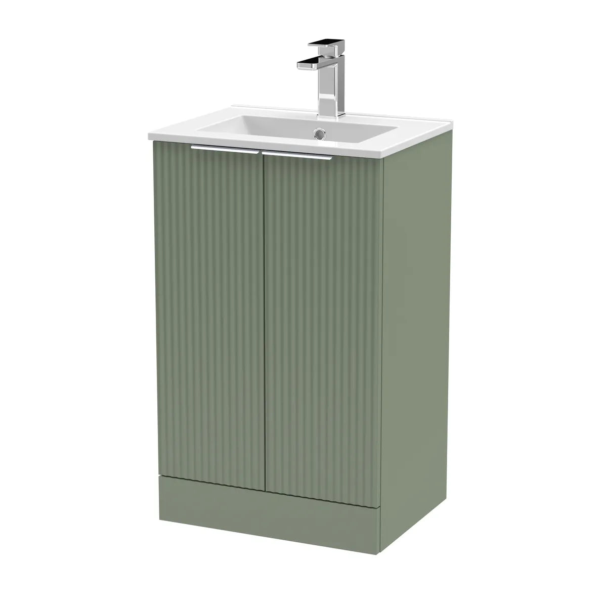 Fluted 500/600mm 2 Door floor Standing Vanity