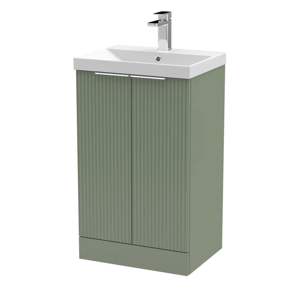 Fluted 500/600mm 2 Door floor Standing Vanity