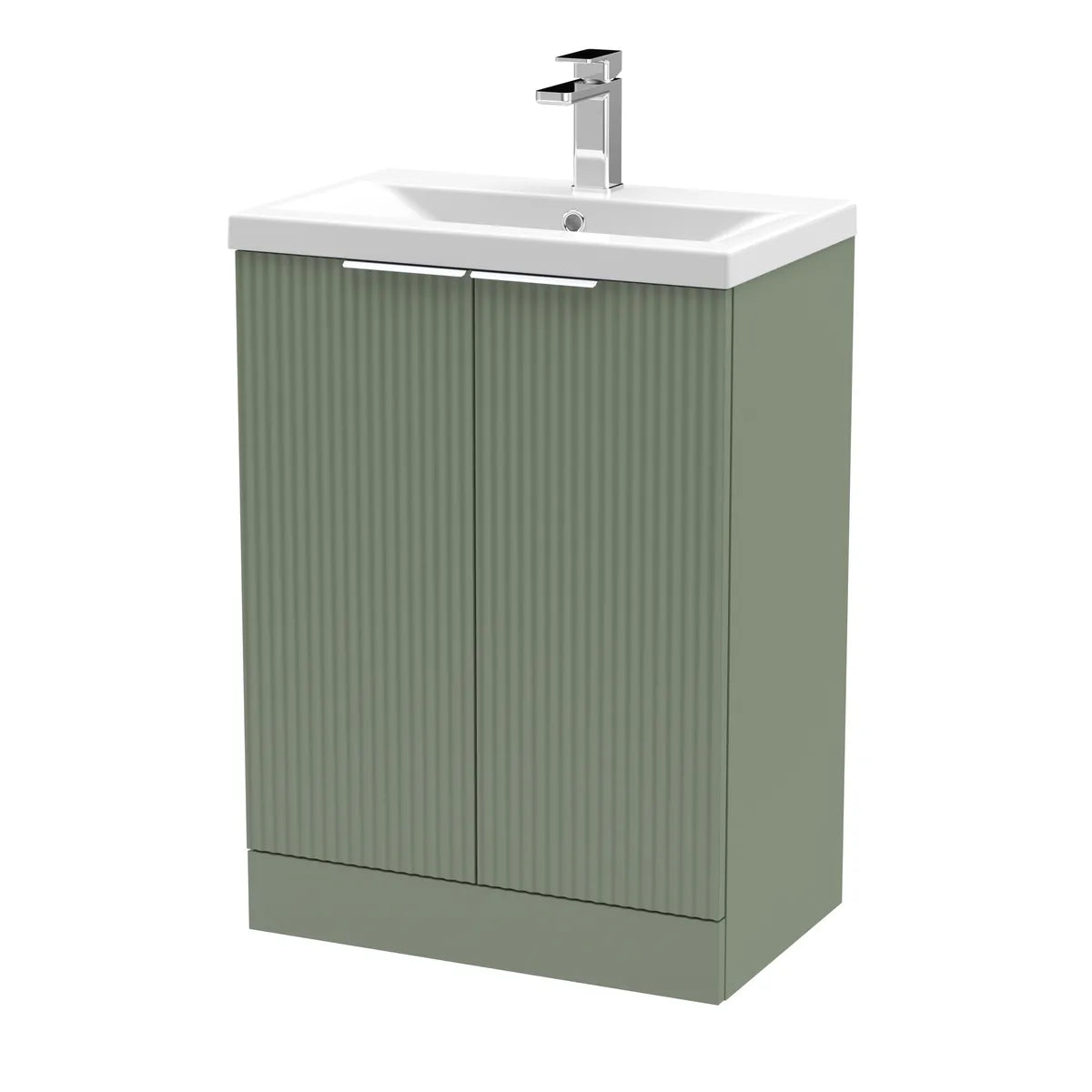 Fluted 500/600mm 2 Door floor Standing Vanity