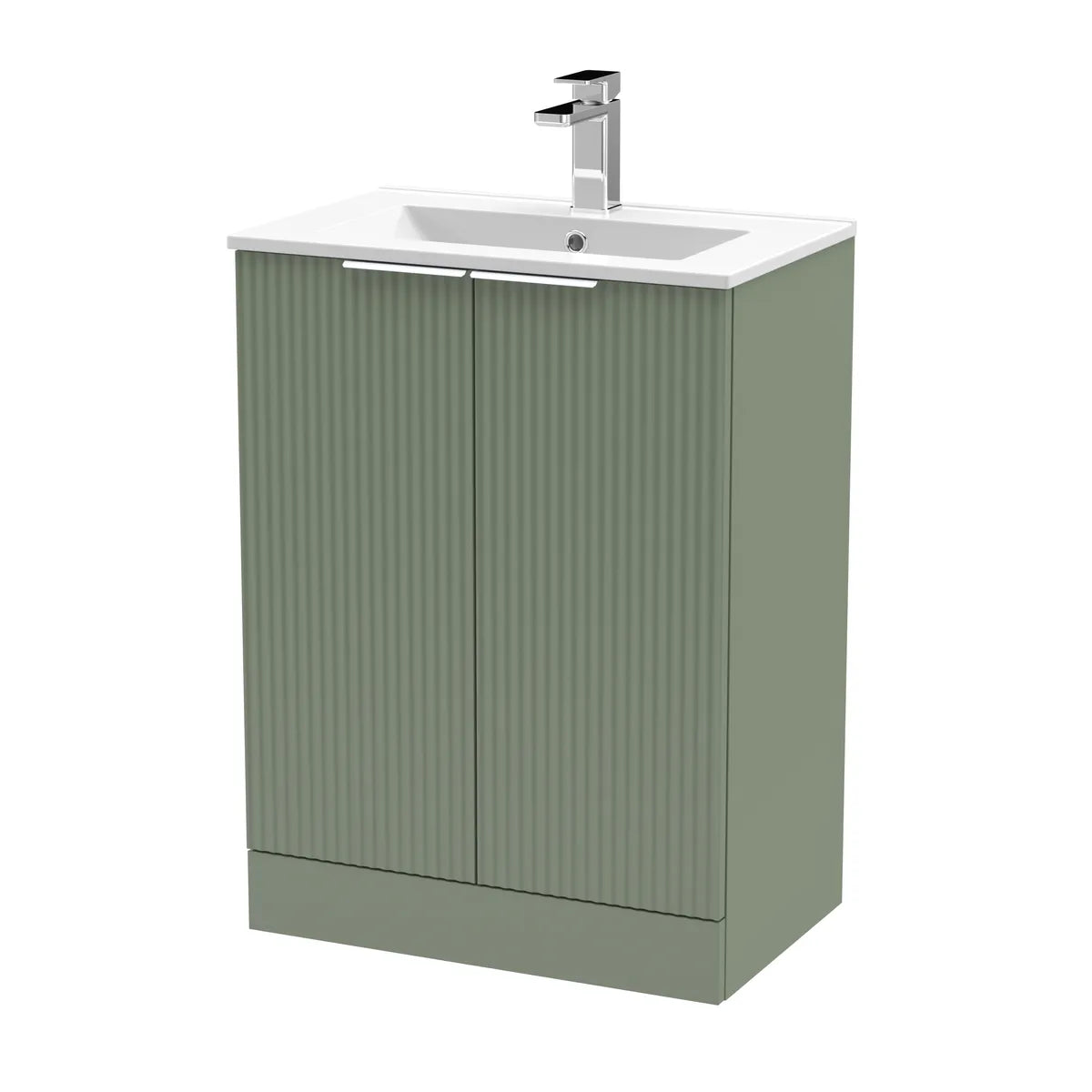 Fluted 500/600mm 2 Door floor Standing Vanity