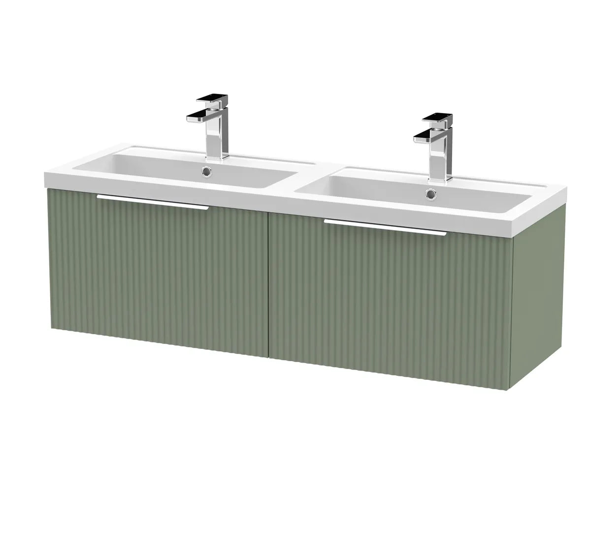 Fluted 1200mm 2/4 Drawer Wall Hung Twin Vanity
