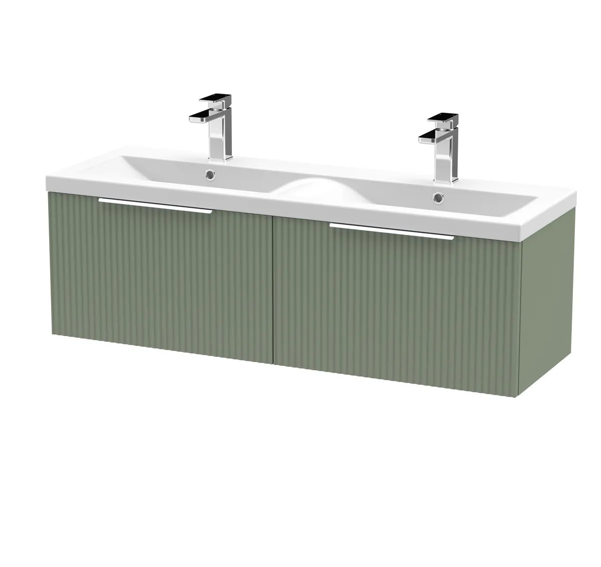Fluted 1200mm 2/4 Drawer Wall Hung Twin Vanity